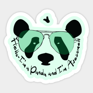 Hello awesome panda Sticker